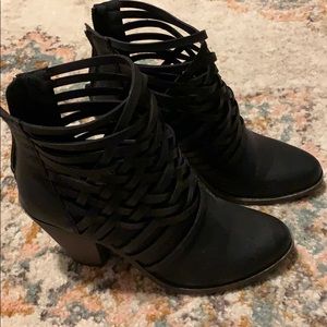 Black Strappy Ankle Boots